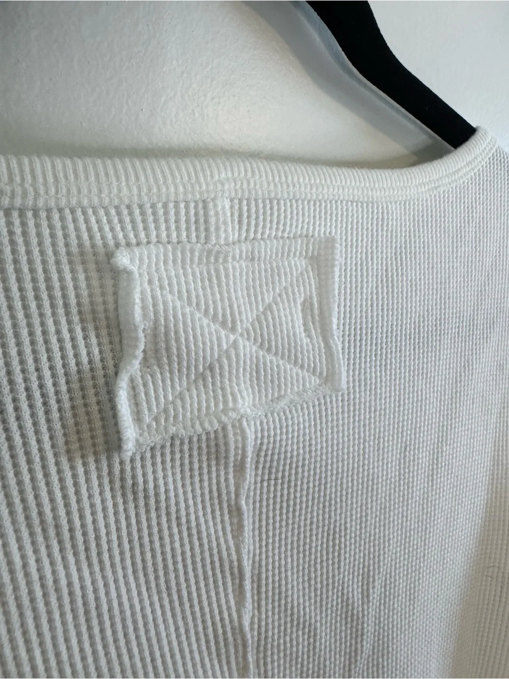 Free People We The Free White Waffle Knit Hook & Eye Top S